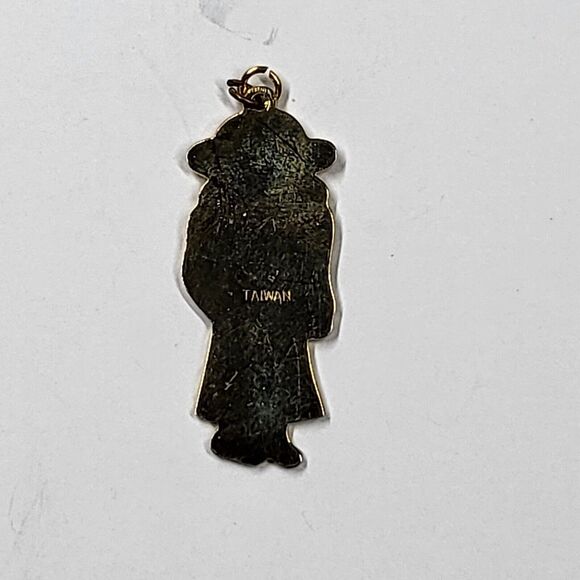 Kachina Doll Enamel Charm Vintage Goldtone 1970s - Picture 3 of 5